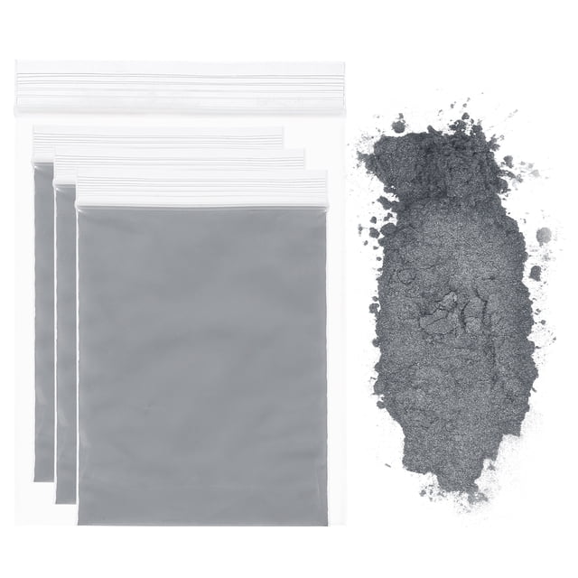 Polvo de mica 15g/0.53oz, pigmentos perlados de resina epoxi 400 mallas para resina de fundición, pintura de coche, fabricación de velas, arte de uñas DIY y manualidades, gris oscuro