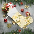 thumbnail image 6 of CoolnutSweet Bee Christmas Stockings Honeycomb Christmas Presonalized Large Stocking Sock, Set of 2 Xmas Party Winter Decor Candy Bag Family Holiday Gift, 17.7 Inch, 6 of 7