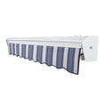 thumbnail image 3 of Awntech 20 Ft Destin Left Motorized Heavy Duty Patio Retractable Awning with Protective Hood (240in x 10.38in x 120in), Navy/Gray/White Multi, 3 of 8