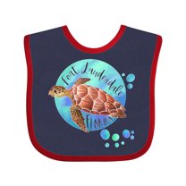 Inktastic Fort Lauderdale, Florida Swimming Sea Turtle with Bubbles Boys or Girls Baby Bib