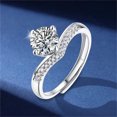 2PCS Jewelry Sets Zirconia Ring for Women Square Cluster Cubic Zircon