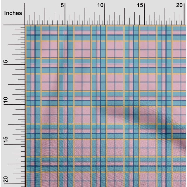oneOone Silk Tabby Fabric Madras Check Decor Fabric Printed BTY 42 Inch Wide
