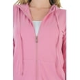 thumbnail image 5 of ToBeInStyle Women's Thin Fabric Long Sleeve Kangaroo Pocket Zip Up Hoodie - Mauve - Medium, 5 of 7