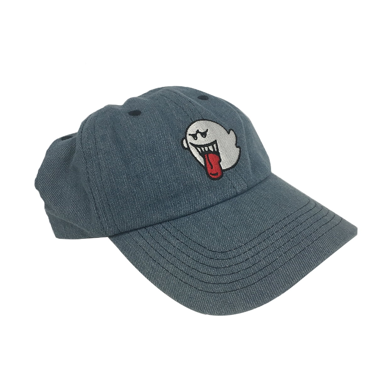 Ghost Boo Blue Denim Hat Baseball Cap 