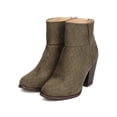 thumbnail image 5 of New Women M&L Durian-9 Faux Suede Almond Toe Perforated Pattern Chunky Heel Boot, 5 of 6