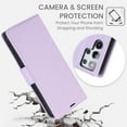 thumbnail image 4 of Wallet Case for Samsung Galaxy S24 Ultra, Solid color Premium PU Leather Magnetic Flip Folio Case with  Wrist Strap & RFID Blocking Credit Card Slots Kickstand Shockproof Phone Cover,Purple, 4 of 7