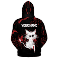 thumbnail image 3 of Lotusprinthandmade Personalized Name Horror Halloween Funny Cat They'll Never Find You Hoodie 3D (Lightweight) S-5XL Multicolor (3XL), 3 of 5