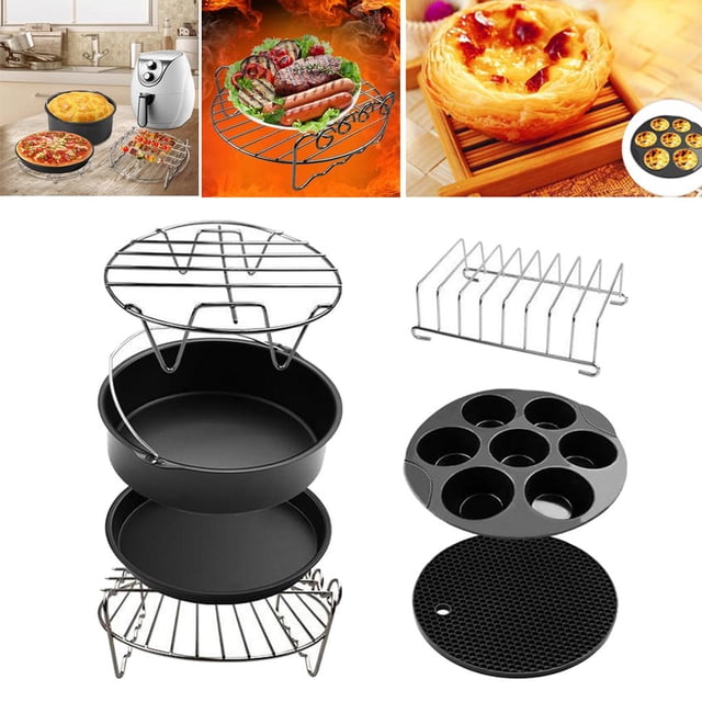 Soporte para Freír de 7 Uds., Estante para Sartenes Y es para Hornear, Bandeja para Pizza, Accesorios para Freidora de Aire de 8 Pulgadas perfecl molde para hornear freidora
