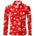 thumbnail image 2 of CONZONE Mens Buttons Down Shirts Long Sleeve Shirts For Men Trendy Floral Graphic Lapel Soft Lightweight Tops, 2 of 4