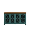 thumbnail image 5 of Hassch 59.45" Buffet Sideboard with Storage, Modern Farmhouse Display Cabinet with 4 Tempered Glass Doors & Adjustable Shelf, Wooden Buffet Table for Kitchen Dining Room Living Room, Dark Green, 5 of 9