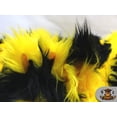 thumbnail image 3 of Faux Fur Long Pile 2 TONE SHAGGY STRIPE BLACK YELLOW Fabric / 60" Wide / Sold by the Yard, 3 of 3
