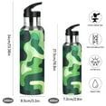 thumbnail image 2 of Yayeee 20oz Double Wall Stainless Steel Water Bottle with Flip Straw, Green Camouflage Pattern, 2 of 7