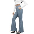thumbnail image 2 of Womens High Waist Stretchy Bootcut Dress Pants Business Casual Work Slacks with Pockets Pull On Trousers Sky Blue S, 2 of 6