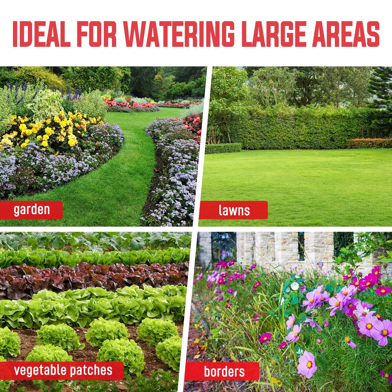 YAMATIC Lawn Sprinkler, Automatic 360 Degree Rotating Large Area 3 Arm Sprayer