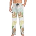 thumbnail image 3 of Men's Pajama Pants with Pockets Sleepwear Lounge Pants Stretch Casual Cute Sloth Palm Tree, 3 of 6