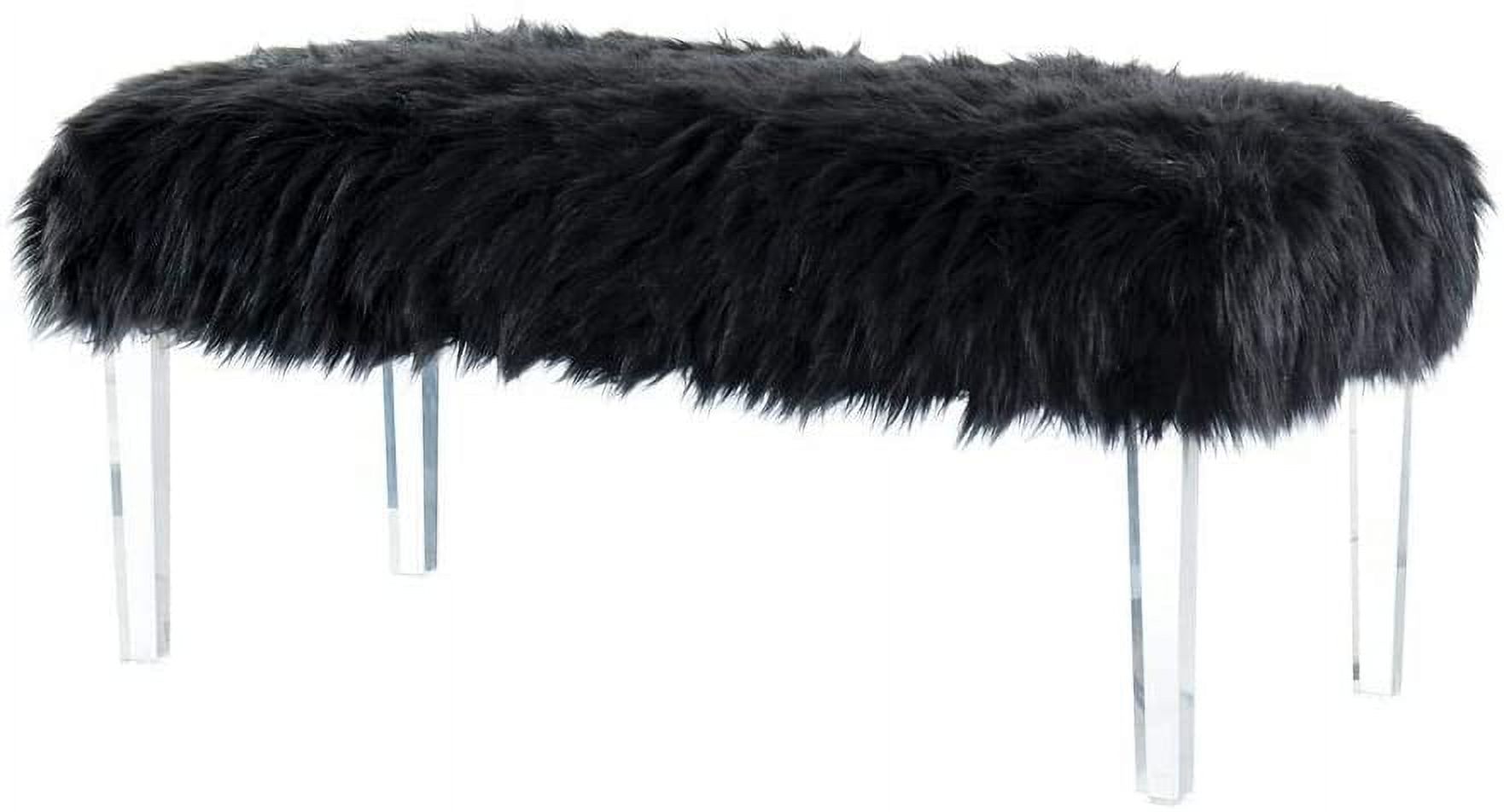 Decorative silk. Shaggy Faux Fur 60 Inch Fabric Crafting/Photo Prop Backdrop/Basket Filler/Fursuit by The Yard (Black)