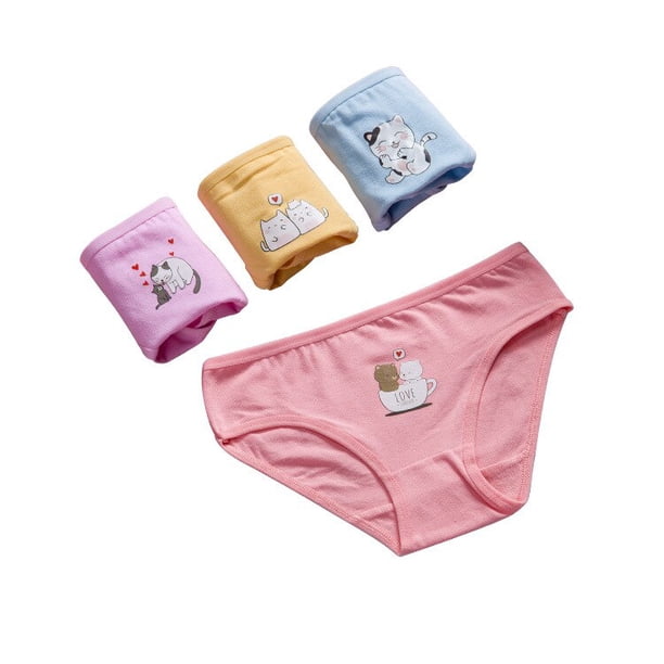 Calzoncillos de dibujos animados para niñas, ropa interior Modal, oso de frutas, bragas con estampado para niñas, calzoncillos para niños, calzoncillos suaves, calzoncillos florales de algodón Tan Jianjun unisex