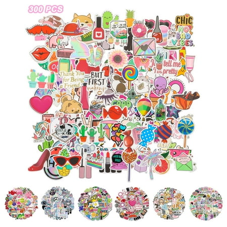 UPC: 0840316680974 | Deago 300 Pcs Water Bottle Stickers Cute Vinyl Waterproof Vsco Laptop Skateboard Stickers Aesthetic Computer Hydroflask Phone Stickers for Kids Teens Girls
