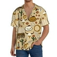 thumbnail image 3 of Naloa Wild West Cowboy Men's Loose Fit Cuban Collar Short-Sleeve Shirt with Button-down and Chest Pocket for Everyday Wear Outings - Small, 3 of 7