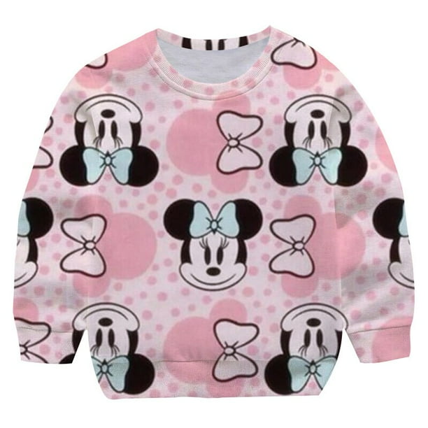 Ropa de abrigo para niños, sudaderas con capucha de dibujos animados de Mickey Minnie Mouse de Disney para niños y niñas, ropa de bebé, ropa estampada para niños, ropa de calle 6T Gao Jinjia LED