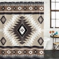 thumbnail image 3 of Brown Boho Waterproof Fabric Shower Curtain,Vintage Rustic Southwest Aztec Geometric Waterproof Fabric Shower Curtain for Bathroom Curtains Bathtubs Shower Curtains with 12 Hooks Extra Long 72x96, 3 of 8