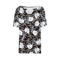 thumbnail image 3 of Camisetas Casuales de Mujer con Cuello en V Camiseta de Color Sólido, Manga Corta Casual Top para el Uso Diario, 3 of 4