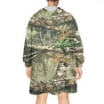 thumbnail image 2 of Forest Camo Branches Leaves Pattern Wearable Oversized Blanket,Wearable Blanket Hoodie for Adults,Cozy Hooded Blankets with Super Pockets,Super Warm Fuzzy Pullover for Women & Men, 2 of 6