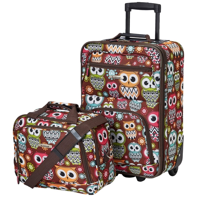 Set de equipaje Rockland Fashion Softside con forma de búho vertical y expandible