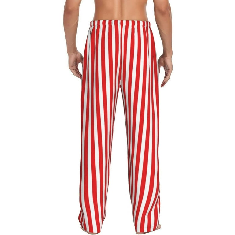 Red and white striped mens pajama pants sale