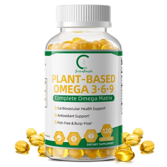 Omega 3 6 9 Vegan Capsules | 7 in 1 Essential Fatty Acid Complex - 120 Count