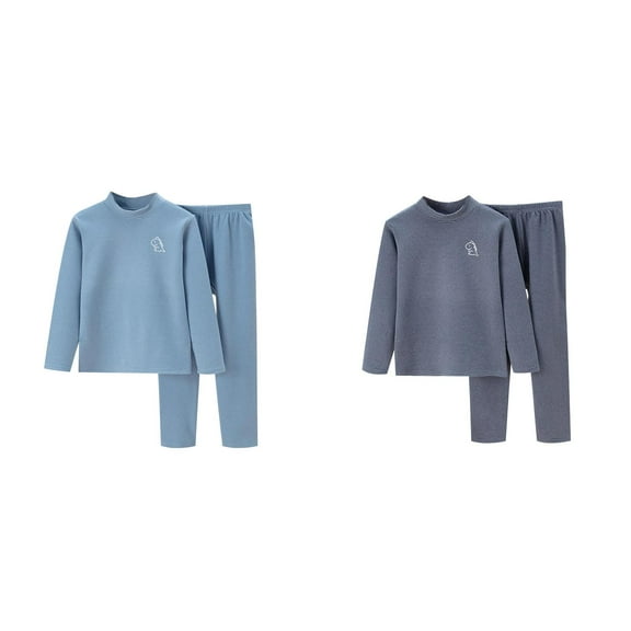 LUOGENLI 2 Pack Autumn and Winter Children's Warm Underwear Set Velvet Baby Big Children Long Sleeve Boy and Girls Neck Home Wear Girls Christmas Pajamas Size 8 Cotton Girls Pajamas Size 8 130