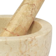 Cilio Champagne Marble Mortar and Pestle, 4-Inch, Cream