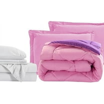 Elegant Comfort 7-Piece Bed-in-a-Bag Comforter & Sheet Set- Luxury 1500 Thread Count 7-Piece Queen Size Bed-in-a-Bag, Super Cozy Bed Sheets and Comforter Set, Wrinkle and Stain Resistant, Pink/Purple