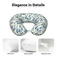 thumbnail image 4 of Daiia Vintage Blue Floral Pattern Travel Pillow 100% Pure Memory Foam Travel Neck Pillow, Airplane Pillow U-Shaped Neck Pillow Ergonomic Travel Pillow, 4 of 8