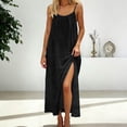 thumbnail image 2 of Gubotare Women's Maxi Dresses for Women Casual Long Summer Sun Dresses 2026 Spaghetti Strap Hawaiian Vacation Outfits for Women (Black,L), 2 of 7