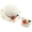 White, variant on Khaki Straw Hat + Shoulder Bag Tote Bags Summer 2pcs A Set Cute Floral Sun Hat Bucket Hat