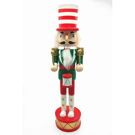 Christmas Drummer Nutcracker. Wizardi Classic Festive Decoration F07M14-32-N01819A