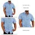 thumbnail image 3 of Camisa de Manga Corta con Bolsillo para Hombre de Ajuste Regular Informal con Botones Playera de Playa ANGGREK  Otros, 3 of 6