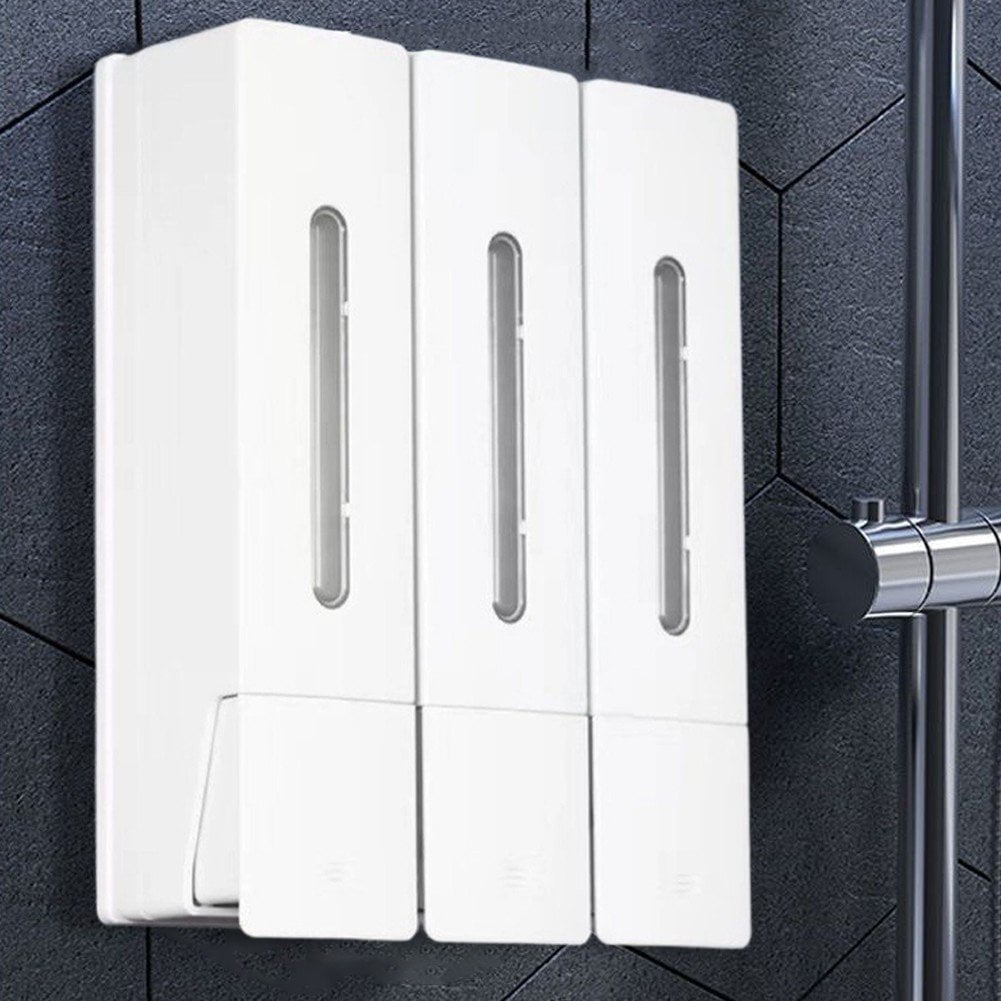 Shampoo and Conditioner Dispenser Shower Soap Dispenser Shower Dispenser 3 Chamber No Drill Shampoo Dispenser, Wall Mounted for Home Hotel