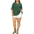thumbnail image 2 of NOMADIC NOOK Women's Plus Size Summer Pin Dots Ruffle Short Sleeve V Neck Blouses, 2 of 6