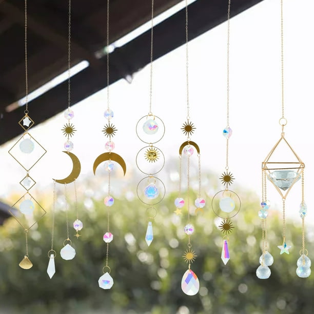 Crystal Suncatcher Colorful Crystal Prism Pendant Sparkling Crystal Hanging Ornament Diy Window Hanging Rainbow Maker Para La Decoración Del Jardín De La Ventana Del Hogar Muyoka Hogar