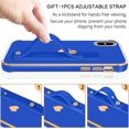 thumbnail image 4 of iPhone X Case,iPhone Xs Case,Slim Fit Plating Heart Soft TPU with Adjustable Wristband Kickstand Scratch Resistant Shockproof Protective Phone Cover for Apple iPhone X/XS 5.8 Inch,Blue/Golden, 4 of 18