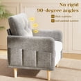thumbnail image 6 of BedLuxury 31’’ High Back Accent Chair with Thick Cushion,Chenille sofa with Supportive Armrests for Living Room and Small Spaces,Grey, 6 of 8