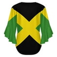 thumbnail image 6 of Jamaica Flag Women's V-Neck Blouse With 3/4 Ruffled Bell Sleeves Casual Top Ladies Blouses, 6 of 7