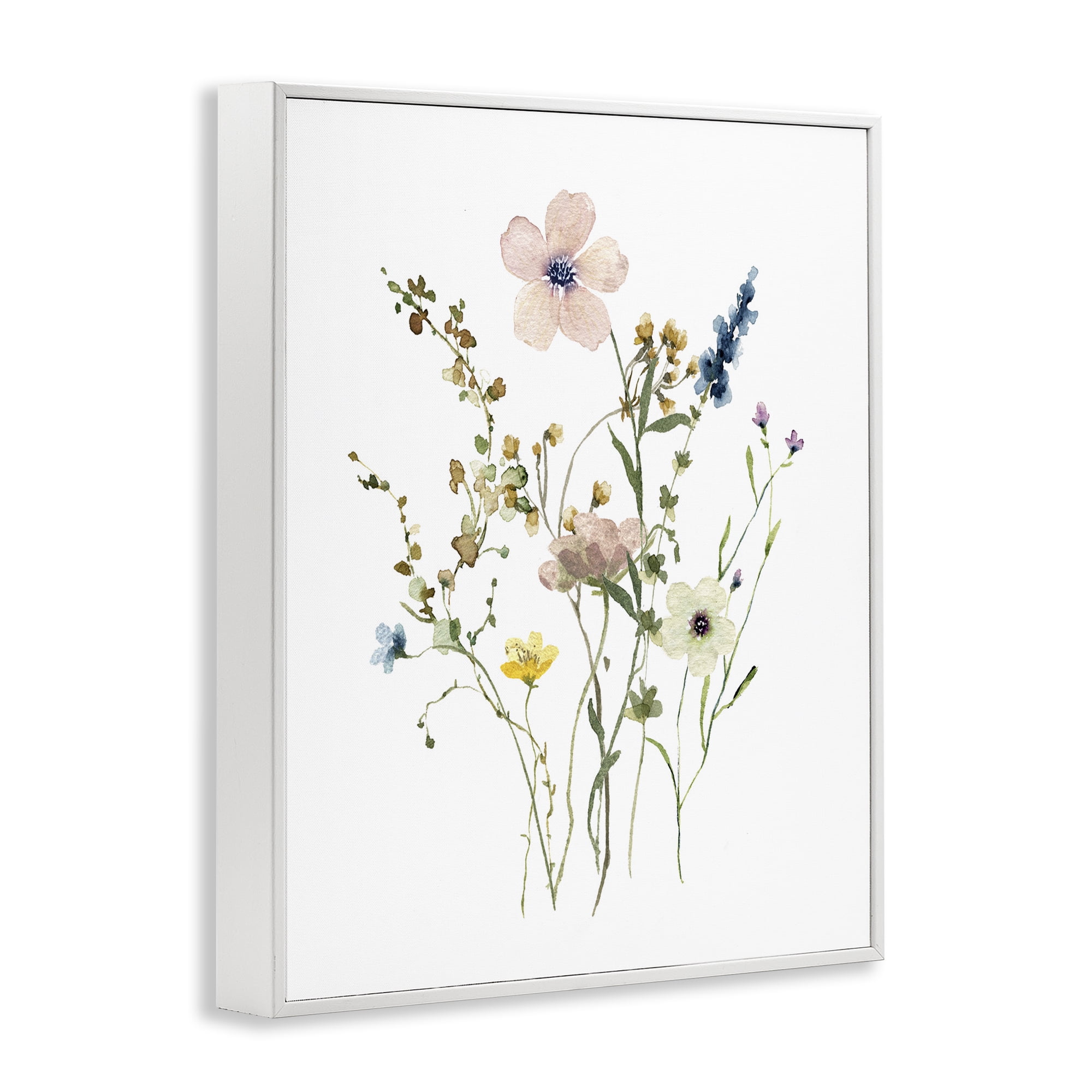 Stupell Industries Soft Forest Blooms Botanical & Floral Painting White Framed Art Print Wall Art, 11 x 14