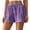 Purple, variant on Hurxie Women's Wide Leg Shorts Drawstring Elastic Waist Vacation Casual Shorts Light Blue,M