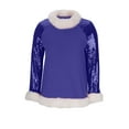 thumbnail image 4 of Generic Women Christmas Tops Xmas Crew Neck Fur Trim Pullover Sweaters Casual Long Sleeve Sequin Shirts Fall Clothes, 4 of 5
