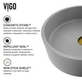 thumbnail image 4 of VIGO Concreto Stone Concrete Round Vessel Bathroom Sink in Gray with Niko Faucet and Pop-Up Drain in Matte Gold, 4 of 10