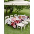 thumbnail image 3 of Outdoor Tablecloth with Umbrella Hole and Zipper, Gnomes Valentines Rectangle Table Cloth 60x84 Inch Waterproof Tablecloth, Pink Red Love Heart Eucalyptus Vintage Picnic Table Cover for Patio Camping, 3 of 7