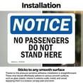 thumbnail image 3 of (2 Pack) No Passengers Do Not Stand Here OSHA Notice Sign 14 Inch X 10 Inch Vinyl Label Decal Sticker Weather Resistant, UV Protected for Workplace, Business, and Construction Site,, 3 of 7